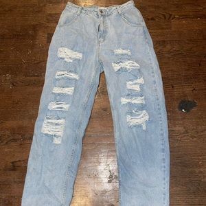 Dance & Marvel Distressed Blue Denim Pants